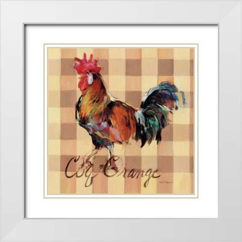 Coq Orange White Modern Wood Framed Art Print with Double Matting by Hageman, Marilyn