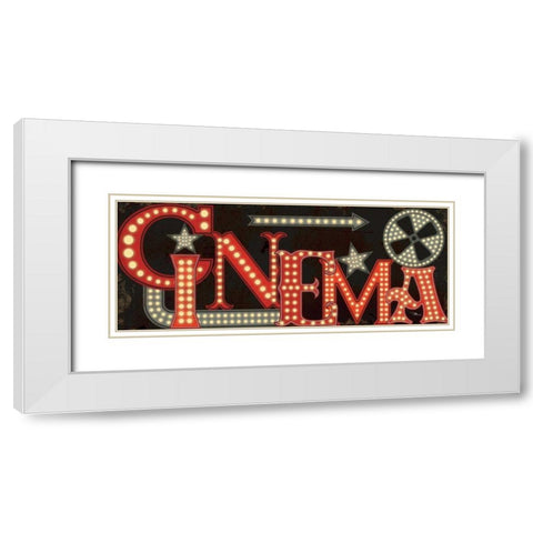 Movie Lights I White Modern Wood Framed Art Print with Double Matting by Pela Studio