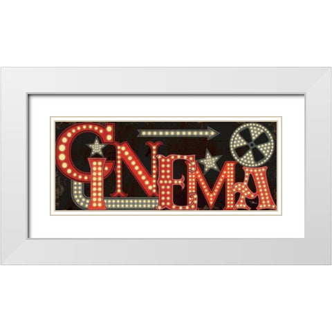 Movie Lights I White Modern Wood Framed Art Print with Double Matting by Pela Studio