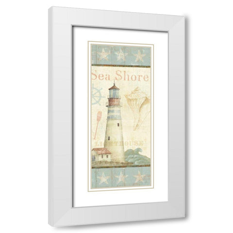 Coastal Shells I White Modern Wood Framed Art Print with Double Matting by Brissonnet, Daphne