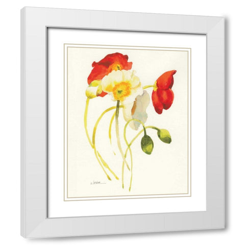 Red and White Icelands I White Modern Wood Framed Art Print with Double Matting by Novak, Shirley