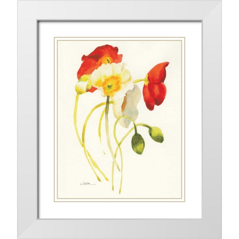 Red and White Icelands I White Modern Wood Framed Art Print with Double Matting by Novak, Shirley