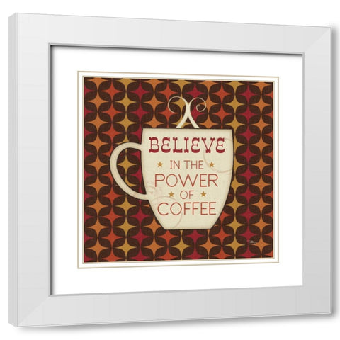 Caffeine IV White Modern Wood Framed Art Print with Double Matting by Pela Studio