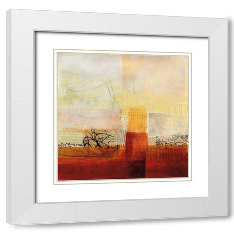 Warmth II White Modern Wood Framed Art Print with Double Matting by Davies, Jane