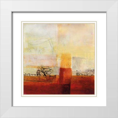 Warmth II White Modern Wood Framed Art Print with Double Matting by Davies, Jane