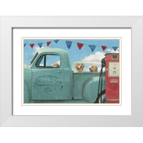 Lets Go for a Ride II White Modern Wood Framed Art Print with Double Matting by Wiens, James