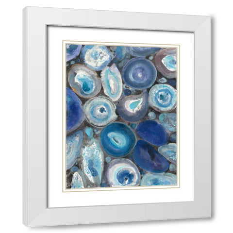 Stone Circle II White Modern Wood Framed Art Print with Double Matting by Hristova, Albena