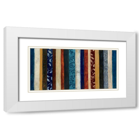 Strata V White Modern Wood Framed Art Print with Double Matting by Warrick, Cheryl