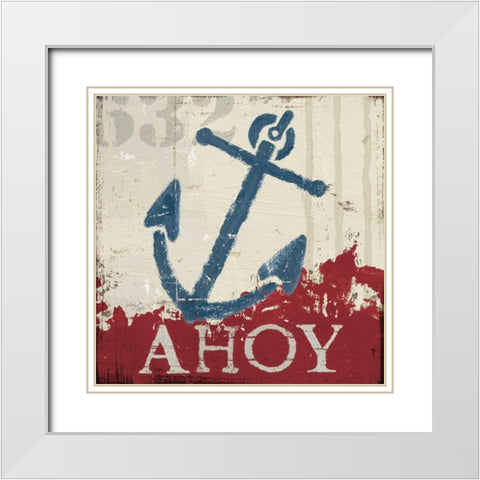 Nautical IV Red White Modern Wood Framed Art Print with Double Matting by Wellington Studio