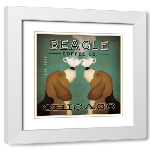 Beagle Coffee Co Chicago White Modern Wood Framed Art Print with Double Matting by Fowler, Ryan