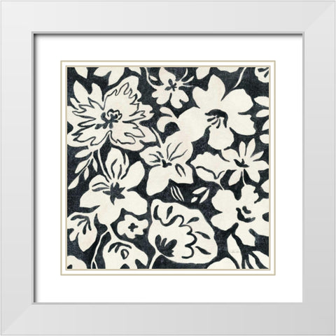 Chalkboard Floral II White Modern Wood Framed Art Print with Double Matting by Vassileva, Silvia