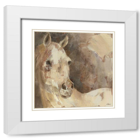Jasmine White Modern Wood Framed Art Print with Double Matting by Hristova, Albena