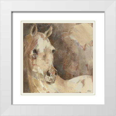 Jasmine White Modern Wood Framed Art Print with Double Matting by Hristova, Albena