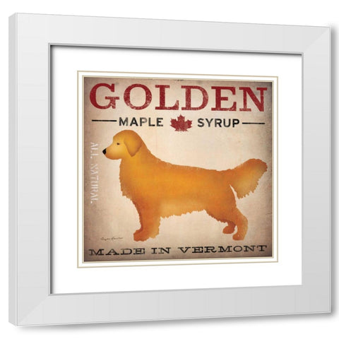 Golden Dog at Show White Modern Wood Framed Art Print with Double Matting by Fowler, Ryan