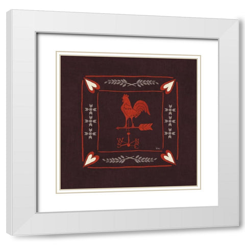 Little Red Farm Tile IV White Modern Wood Framed Art Print with Double Matting by Charron, Veronique