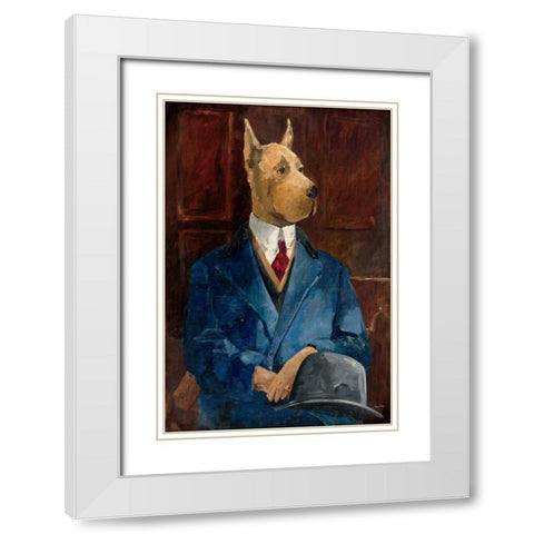 Inspector Dogleash White Modern Wood Framed Art Print with Double Matting by Tillmon, Avery