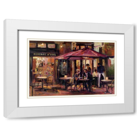 Bistrot A Vins White Modern Wood Framed Art Print with Double Matting by Hageman, Marilyn