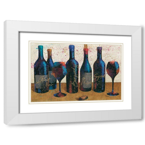 Wine Splash Light I White Modern Wood Framed Art Print with Double Matting by Wellington Studio