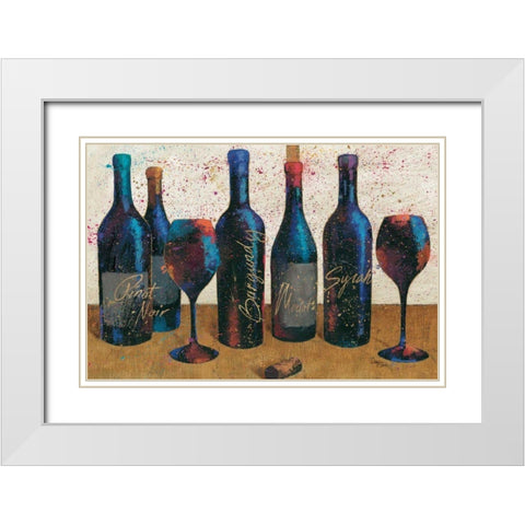 Wine Splash Light I White Modern Wood Framed Art Print with Double Matting by Wellington Studio