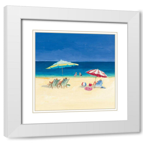 Day at the Beach Sq IV White Modern Wood Framed Art Print with Double Matting by Tillmon, Avery