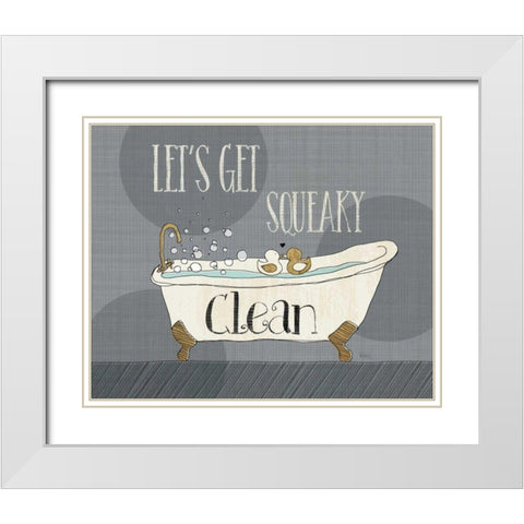 Squeaky Clean I White Modern Wood Framed Art Print with Double Matting by Charron, Veronique