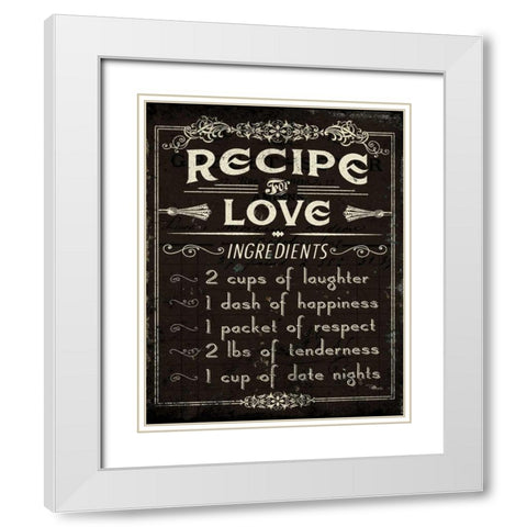 Life Recipes I White Modern Wood Framed Art Print with Double Matting by Pela Studio