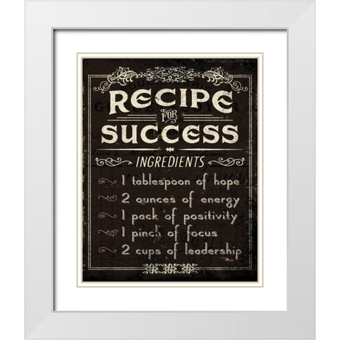 Life Recipes II White Modern Wood Framed Art Print with Double Matting by Pela Studio