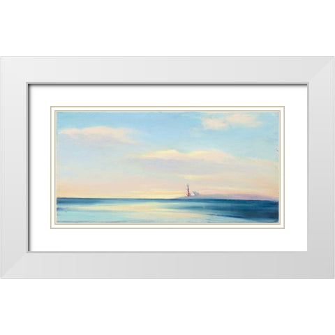 Dawn Beacon White Modern Wood Framed Art Print with Double Matting by Purinton, Julia