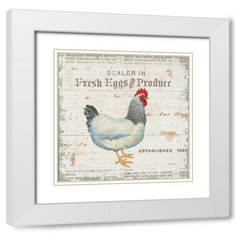 On the Farm III White Modern Wood Framed Art Print with Double Matting by Wiens James