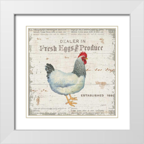 On the Farm III White Modern Wood Framed Art Print with Double Matting by Wiens James