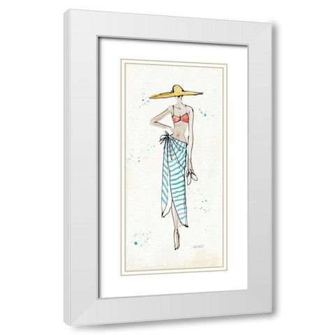 Beach Divas III Color White Modern Wood Framed Art Print with Double Matting by Tavoletti, Anne