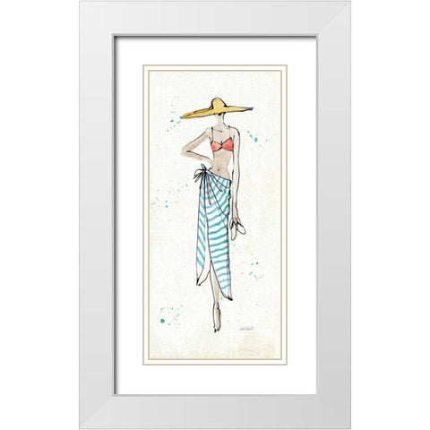 Beach Divas III Color White Modern Wood Framed Art Print with Double Matting by Tavoletti, Anne