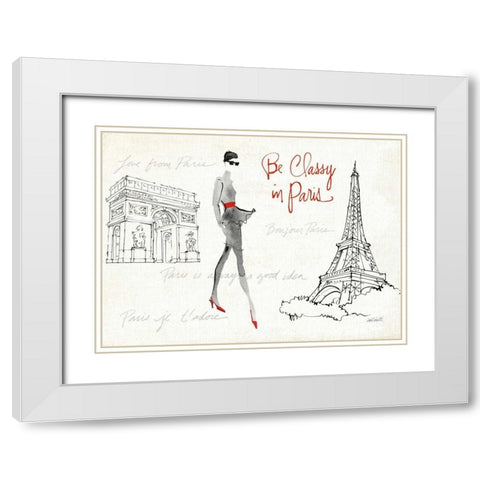 Red Flair VII White Modern Wood Framed Art Print with Double Matting by Tavoletti, Anne