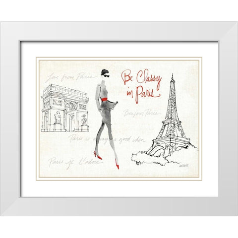 Red Flair VII White Modern Wood Framed Art Print with Double Matting by Tavoletti, Anne