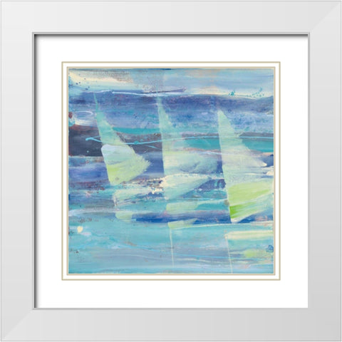 Summer Sail I White Modern Wood Framed Art Print with Double Matting by Hristova, Albena
