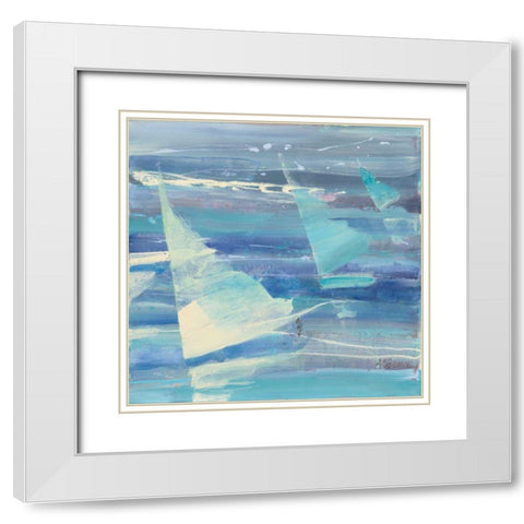 Summer Sail II White Modern Wood Framed Art Print with Double Matting by Hristova, Albena