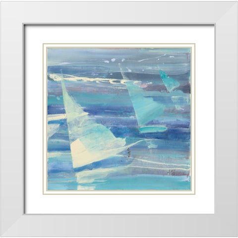 Summer Sail II White Modern Wood Framed Art Print with Double Matting by Hristova, Albena