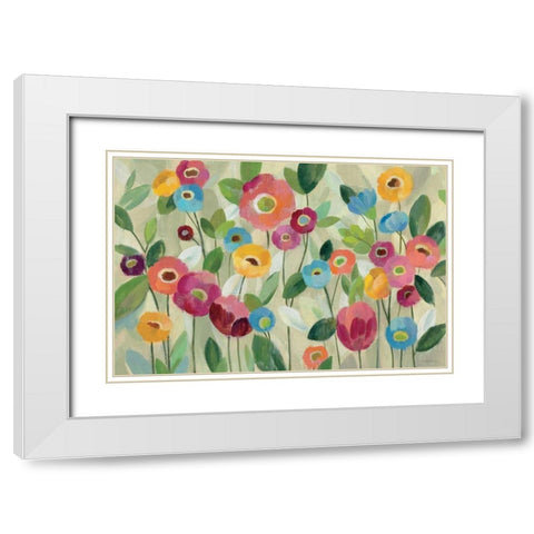 Fairy Tale Flowers V White Modern Wood Framed Art Print with Double Matting by Vassileva, Silvia