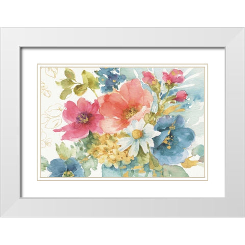 My Garden Bouquet I White Modern Wood Framed Art Print with Double Matting by Audit, Lisa