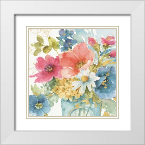 My Garden Bouquet II White Modern Wood Framed Art Print with Double Matting by Audit, Lisa