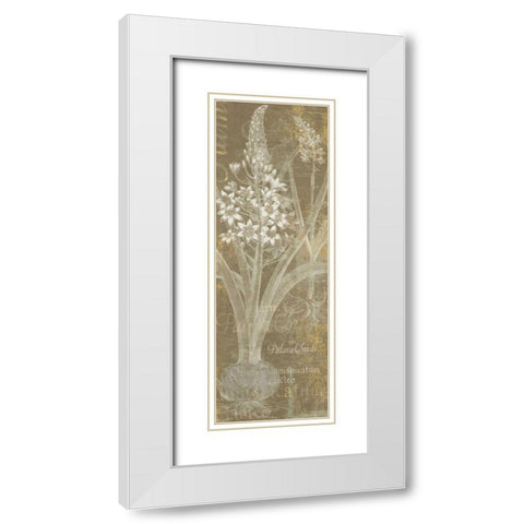 Flower Lines II White Modern Wood Framed Art Print with Double Matting by Schlabach, Sue