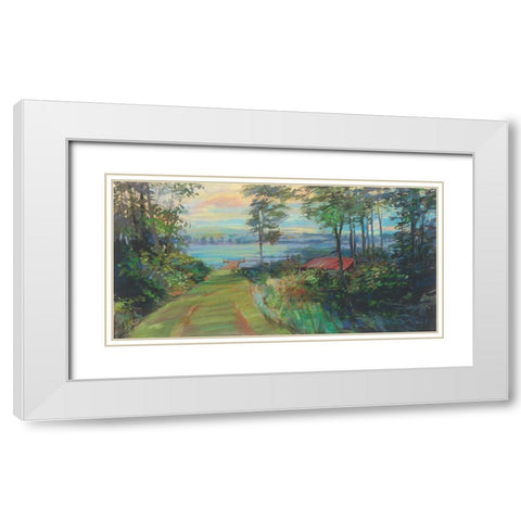 Collins Lake White Modern Wood Framed Art Print with Double Matting by Rowan, Carol