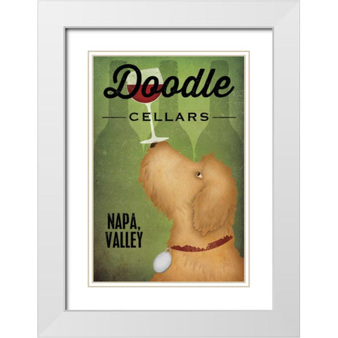 Doodle Wine II White Modern Wood Framed Art Print with Double Matting by Fowler, Ryan