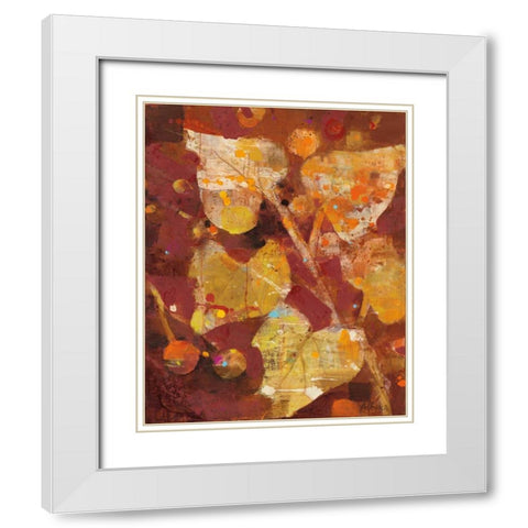 Heart Shaped Leaves I White Modern Wood Framed Art Print with Double Matting by Hristova, Albena
