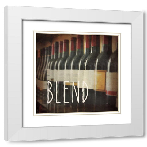 Wine Collage VII White Modern Wood Framed Art Print with Double Matting by Pela Studio