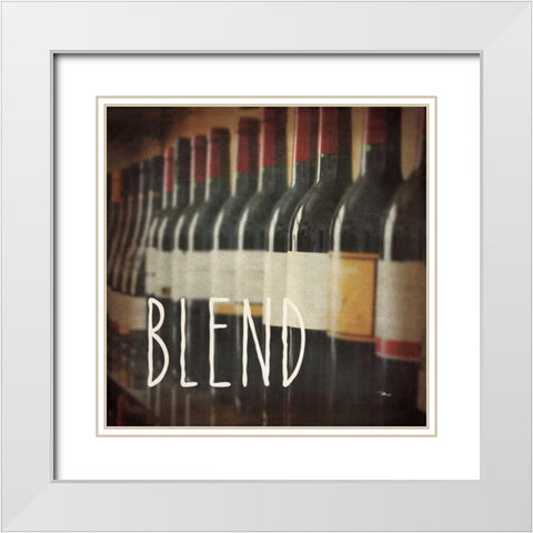 Wine Collage VII White Modern Wood Framed Art Print with Double Matting by Pela Studio