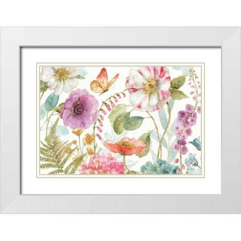 Rainbow Seeds Flowers I White Modern Wood Framed Art Print with Double Matting by Audit, Lisa