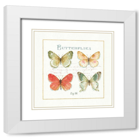 Rainbow Seeds Butterflies III White Modern Wood Framed Art Print with Double Matting by Audit, Lisa