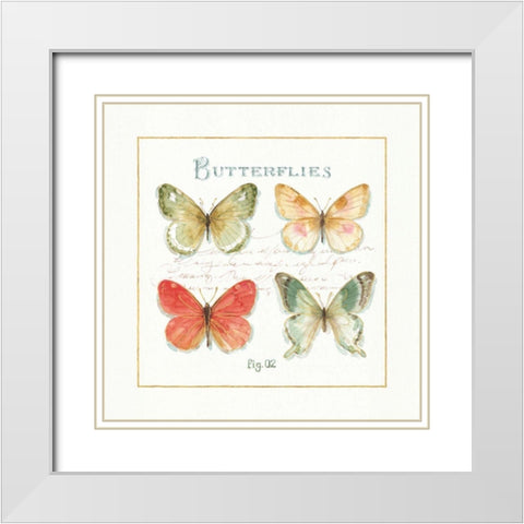 Rainbow Seeds Butterflies III White Modern Wood Framed Art Print with Double Matting by Audit, Lisa