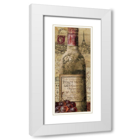 European Wines II White Modern Wood Framed Art Print with Double Matting by Charron, Veronique
